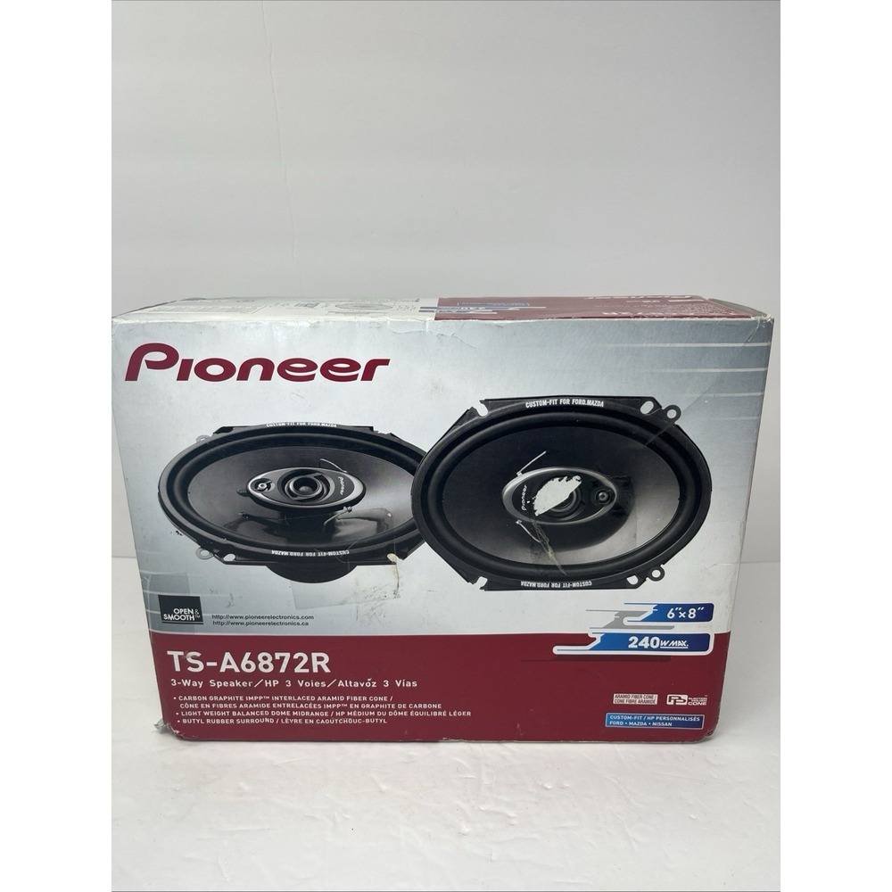 PIONEER TS-A6872R 240 Watt Max Power Vehicle Car 3 way Speaker Pair 6x8 New!